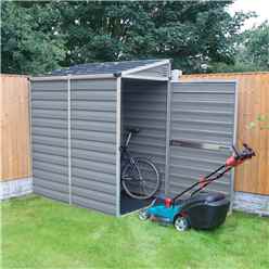 6ft X 4ft (1.75m X 1.17m) Single Door Pent Plastic Shed With Skylight Roofing