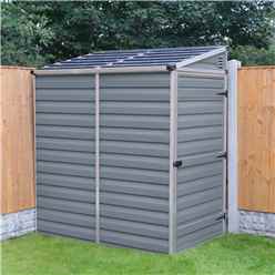 6ft X 4ft (1.75m X 1.17m) Single Door Pent Plastic Shed With Skylight Roofing