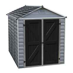 8ft X 6ft (2.28m X 1.85m) Double Door Apex Plastic Shed With Skylight Roofing