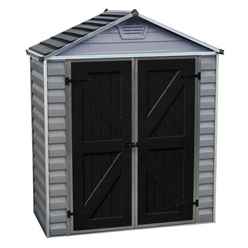 3ft X 6ft (0.90m X 1.85m) Double Door Apex Plastic Shed With Skylight Roofing