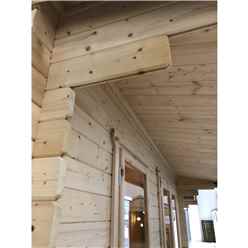 2.4m X 3.6m Premier Reverse Apex Home Office Log Cabin (single Glazing) - Free Floor & Felt (44mm)