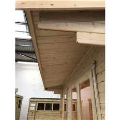 2.4m X 3.6m Premier Reverse Apex Home Office Log Cabin (single Glazing) - Free Floor & Felt (44mm)