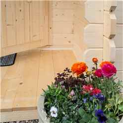 4.2m X 3.3m Home Office Apex Log Cabin - 28mm Wall Thickness (14ft X 11ft)