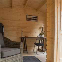 4.2m X 3.3m Home Office Apex Log Cabin - 28mm Wall Thickness (14ft X 11ft)
