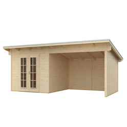 5.9mm X 3.1m Oasis Log Cabin And Entertainment Area - 28mm Wall Thickness  (19ft X 10ft)