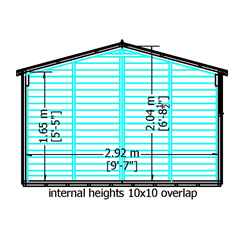 10ft X 10ft Windowless Dip Treated Overlap Apex Wooden Garden Shed With Double Doors