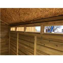 8ft X 4ft Security Pressure Treated Tongue & Groove Apex Shed + Single Door + Safety Toughened Glass + 12mm Tongue And Groove Walls, Floor And Roof With Rim Lock & Key