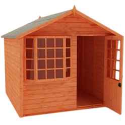 8ft X 8ft Bay Window Summerhouse (12mm Tongue And Groove Floor And Apex Roof)