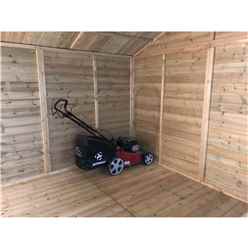 26ft X 13ft Windowless Reverse Premier Pressure Treated Tongue & Groove Apex Workshop + Higher Eaves & Ridge Height + Double Doors + Super Strength Framing