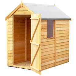 6ft X 4ft  (1.83m X 1.20m) - Super Value Overlap - Apex Wooden Garden Shed - Window - Single Door