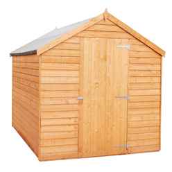 8ft X 6ft  (2.39m X 1.83m) - Super Value Overlap - Apex Wooden Garden Shed - 2 Windows - Single Door