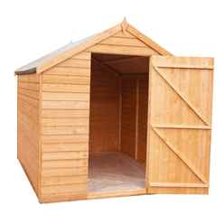 8ft X 6ft  (2.39m X 1.83m) - Super Value Overlap - Apex Wooden Garden Shed - 2 Windows - Single Door