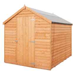 8ft X 6ft  (2.39m X 1.83m) - Super Value Overlap - Apex Wooden Garden Shed - 2 Windows - Single Door