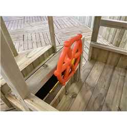 6ft X 3ft Pirate Ship And Sandpit Playhouse (includes Ship Steering Wheel, Chalk Board, 2 Bags Of Sand And Pirate Flag)
