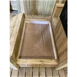 6ft X 3ft Pirate Ship And Sandpit Playhouse (includes Ship Steering Wheel, Chalk Board, 2 Bags Of Sand And Pirate Flag)