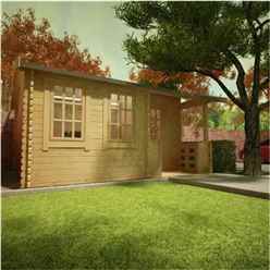 14ft X 14ft Amber 44mm Log Cabin (19mm Tongue And Groove Floor And Roof) (4150x4150)