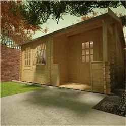 14ft X 14ft Amber 44mm Log Cabin (19mm Tongue And Groove Floor And Roof) (4150x4150)