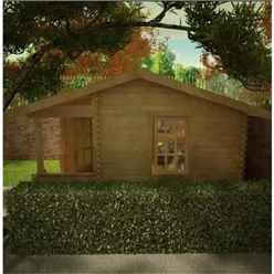 14ft X 14ft Amber 44mm Log Cabin (19mm Tongue And Groove Floor And Roof) (4150x4150)