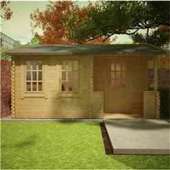 14ft X 14ft Amber 44mm Log Cabin (19mm Tongue And Groove Floor And Roof) (4150x4150)