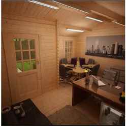 14ft X 14ft Amber 44mm Log Cabin (19mm Tongue And Groove Floor And Roof) (4150x4150)