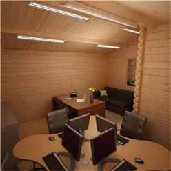 14ft X 14ft Amber 44mm Log Cabin (19mm Tongue And Groove Floor And Roof) (4150x4150)
