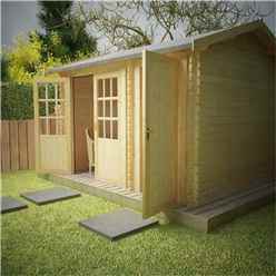 12ft X 8ft Storage 44mm Log Cabin (19mm Tongue And Groove Floor And Roof) (3550x2350)