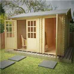 12ft X 8ft Storage 44mm Log Cabin (19mm Tongue And Groove Floor And Roof) (3550x2350)