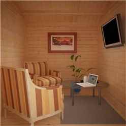 12ft X 8ft Storage 44mm Log Cabin (19mm Tongue And Groove Floor And Roof) (3550x2350)