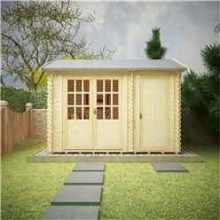 12ft X 8ft Storage 44mm Log Cabin (19mm Tongue And Groove Floor And Roof) (3550x2350)