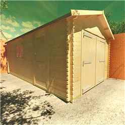 18ft X 10ft Monty Workshop 44mm Log Cabin (19mm Tongue And Groove Roof) (5350x2950)