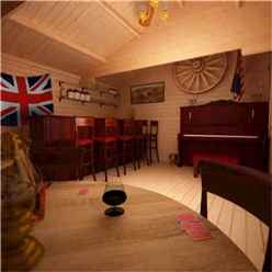 18ft X 14ft Leo 44mm Log Cabin (19mm Tongue And Groove Floor And Roof) (5350x4150)