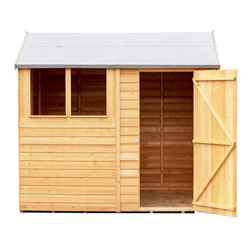 8ft X 6ft (2.39m X 1.83m) - Reverse - Super Value Overlap - Apex Wooden Shed - 1 Window - Single Door