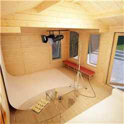 20ft X 16ft Ralph 44mm Log Cabin (19mm Tongue And Groove Floor And Roof) (5950x4750)