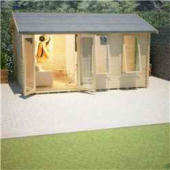 20ft X 16ft Ralph 44mm Log Cabin (19mm Tongue And Groove Floor And Roof) (5950x4750)