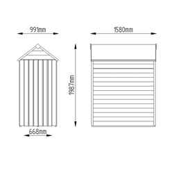 Installed 5ft X 3ft (1.6m X 1m) Windowless Overlap Apex Shed With Single Door - Modular - Installation Included - Core - * Door Is On The 3ft Side