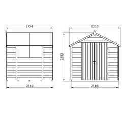 7ft X 7ft (2.2m X 2.1m) Pressure Treated Overlap Apex Wooden Garden Shed With Double Doors And 2 Windows - Modular