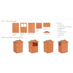 4ft X 4ft Tongue And Groove Shed With Double Doors (12mm Tongue And Groove Floor And Apex Roof)
