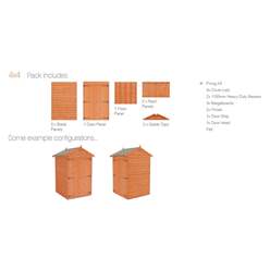 4ft X 4ft  Windowless Tongue And Groove Shed With Double Doors (12mm Tongue And Groove Floor And Apex Roof)