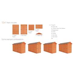 12ft X 4ft Tongue And Groove Shed With Double Doors (12mm Tongue And Groove Floor And Apex Roof)