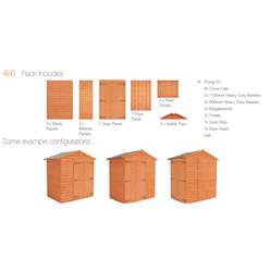 4ft X 6ft Windowless Tongue And Groove Shed With Double Doors (12mm Tongue And Groove Floor And Apex Roof)