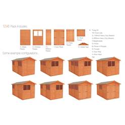 12ft X 6ft Tongue And Groove Shed With Double Doors(12mm Tongue And Groove Floor And Apex Roof)