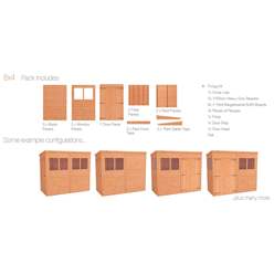 8ft X 4ft Tongue And Groove Pent Shed With Double Doors (12mm Tongue And Groove Floor And Roof)
