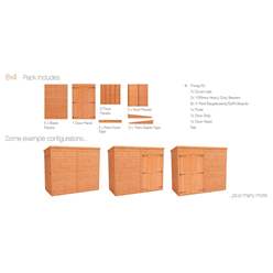8ft X 4ft Windowless Tongue And Groove Pent Shed With Double Doors (12mm Tongue And Groove Floor And Roof)
