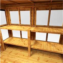 14ft x 6ft Premium Tongue and Groove Pent Potting Shed - Double Doors - 18 Windows - 12mm Tongue and Groove Floor and Roof