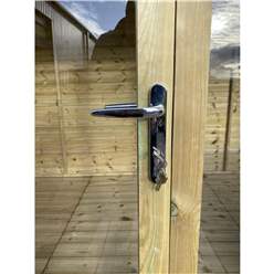 10ft X 6ft Reverse - Long Windows - Pressure Treated Tongue & Groove Apex Summerhouse With Higher Eaves And Ridge Height + Toughened Safety Glass + Euro Lock With Key + Super Strength Framing