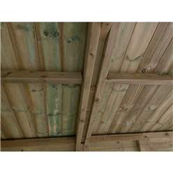 24ft X 11ft Reverse Premier Pressure Treated T&g Apex Workshop + 6 Windows + Higher Eaves & Ridge Height + Double Doors (12mm T&g Walls, Floor & Roof) + Safety Toughened Glass + Super Strength Framing