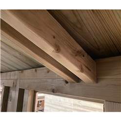 15ft X 8ft Reverse Premier Pressure Treated T&g Apex Workshop + 6 Windows + Higher Eaves & Ridge Height + Double Doors (12mm T&g Walls, Floor & Roof) + Safety Toughened Glass + Super Strength Framing