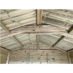 8ft X 7ft Premium Outside Dining Shelter / Smoking Shelter - Pressure Treated Tongue And Groove Apex - Includes 6ft Picnic Bench