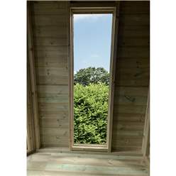 8ft X 8ft Corner Pressure Treated T&g Pent Summerhouse + Safety Toughened Glass + Euro Lock With Key + Super Strength Framing