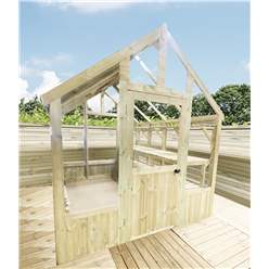 4ft X 6ft Pressure Treated Tongue And Groove Greenhouse - Super Strength Framing - Rim Lock - 4mm Toughened Glass + Bench + Free Install